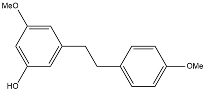 Structural diagram of 3-O-methylbatatasin (MW 258.32).