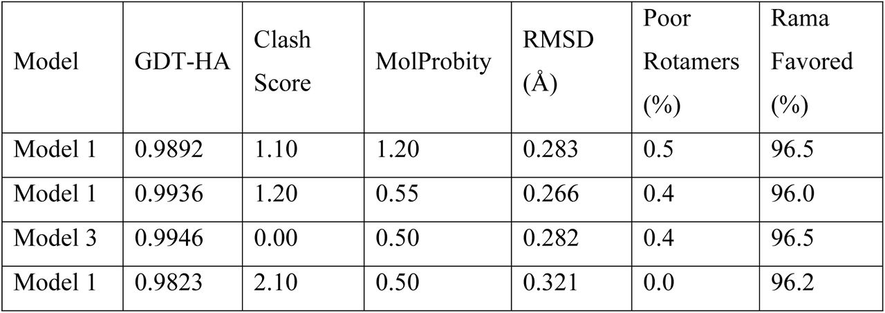 Structural Parameters of Refined Vaccine Models