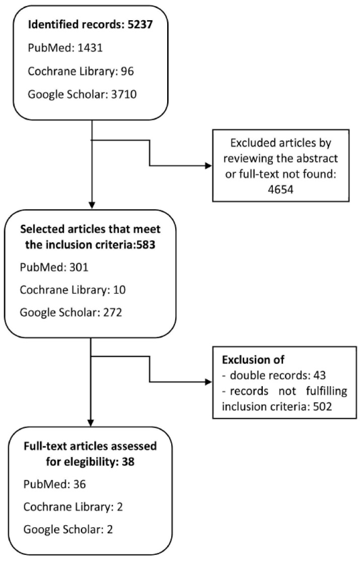 Flowchart of bibliographic research.