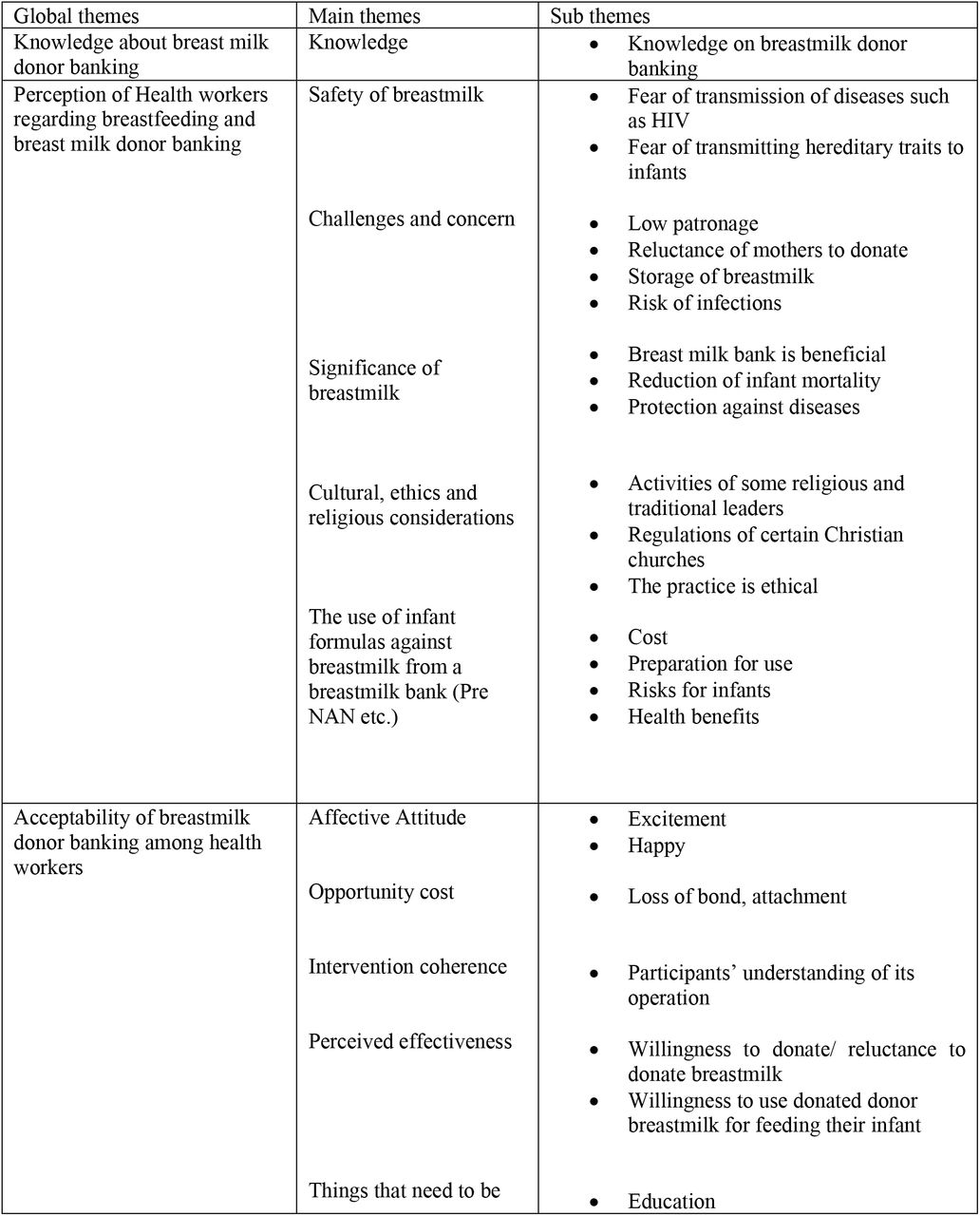 Main themes and subthemes