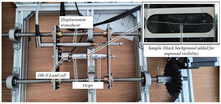 Tensile testing equipment.