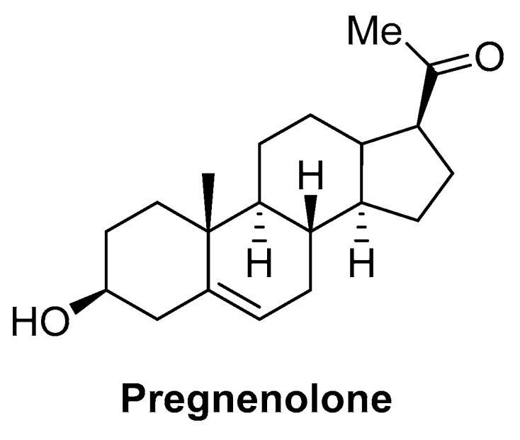 Structure of the CB1 endogenous allosteric modulator pregnenolone.