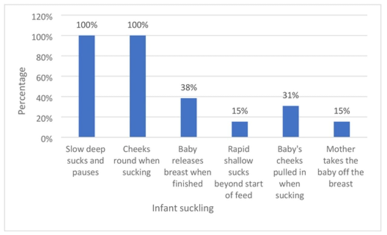 Infant suckling on the breast
