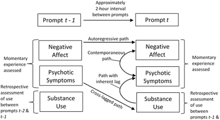 Experience sampling methodology with multilevel vector autoregressive (MVAR) estimation of autoregressive, cross-lagged, and contemporaneous paths.