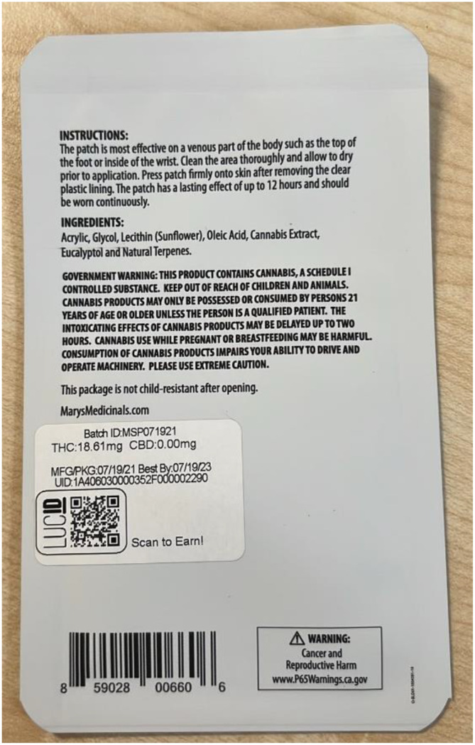 Example of products with lengthy warning and instructions for use, THC & CBD dosing, and the presence of a California Prop65 warning label (bottom right). Image courtesy of Constantin Koch.
