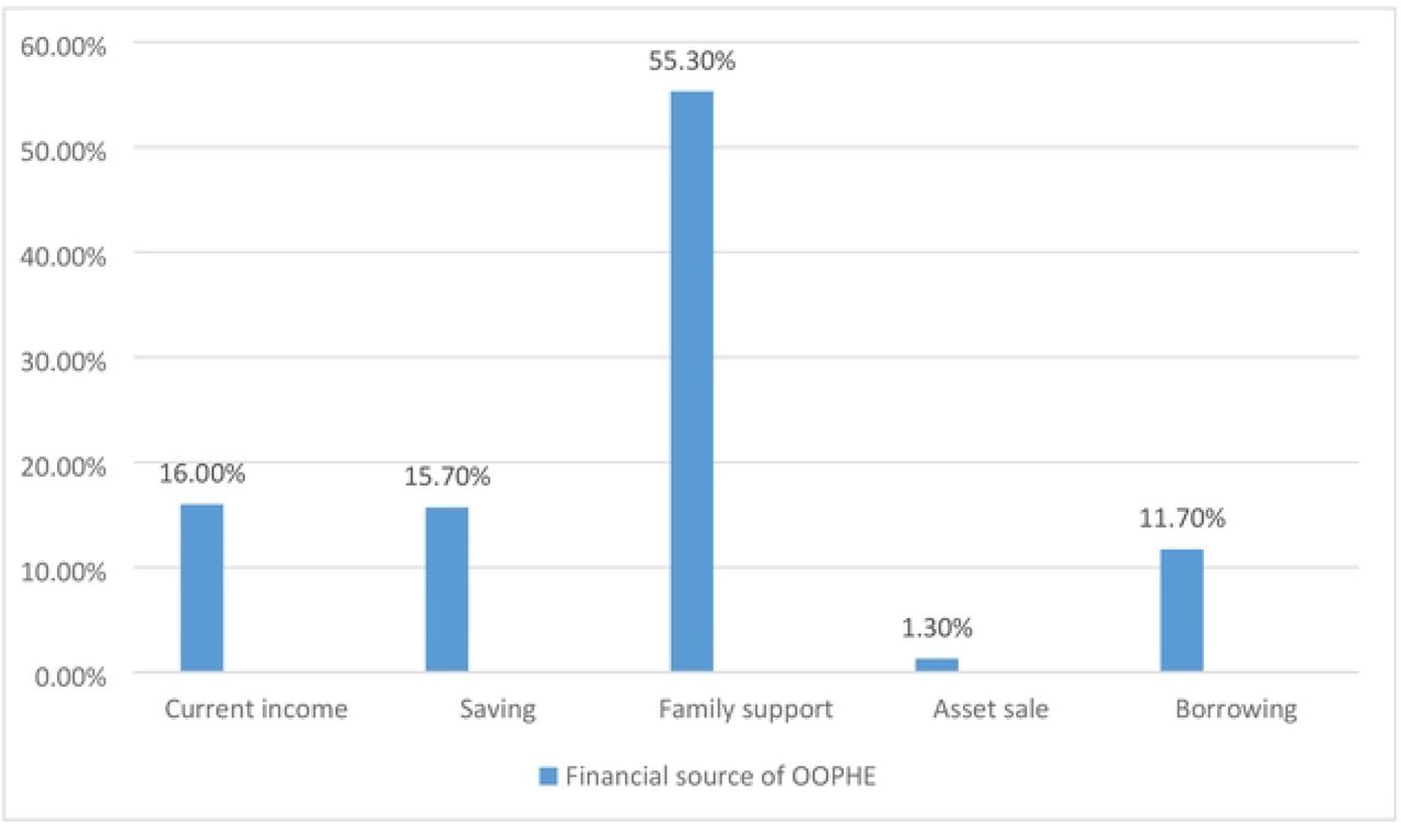 Financial source of OOPHE among participants visiting outpatients in public hospitals of Jigjiga City, Somali Region, Eastern Ethiopia