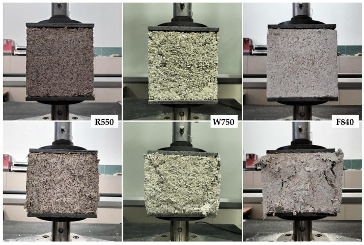 Example average density samples from each series before and after destructive testing.