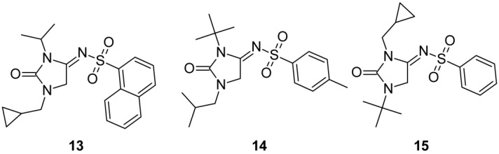 Chemical structure of compounds 13–15.