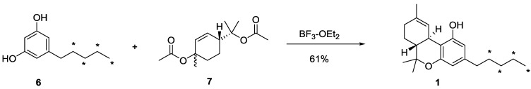 Synthesis of [13C4]-Δ9-THC (1).