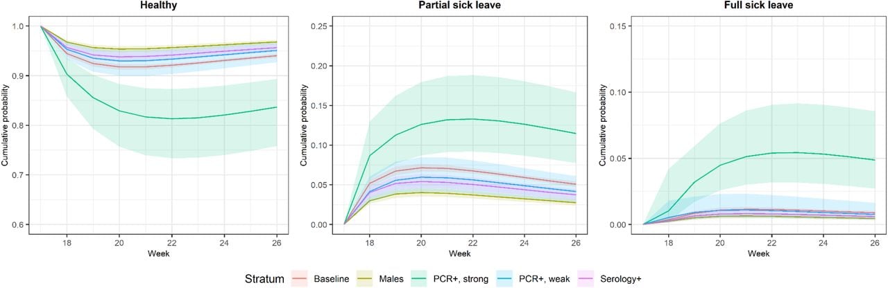 Standardized transition probabilities by calendar week.