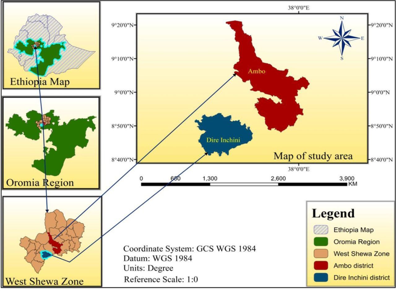 Map of the study area Source: (Arc GIS, Version 14)