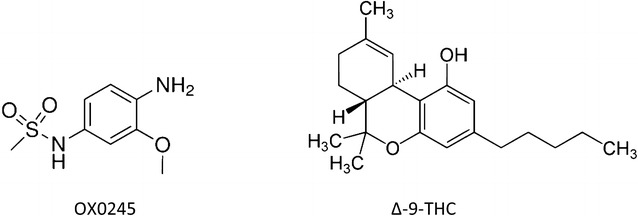 Structures of the mediator OX0245 and Δ9-THC