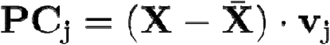 Principal component analysis formula.