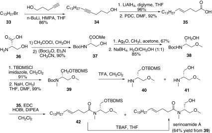 Synthesis of (+)-serinolamide A reported by Wang [50]