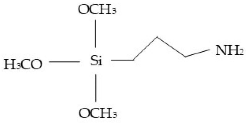 Structure of 3-Aminopropyl-triethoxy silane.