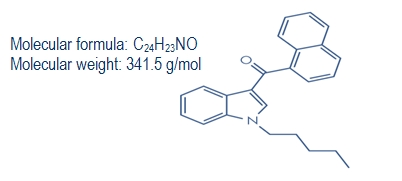 JWH-018 formula (1-pentyl-3-(1-naphthoyl) indole)