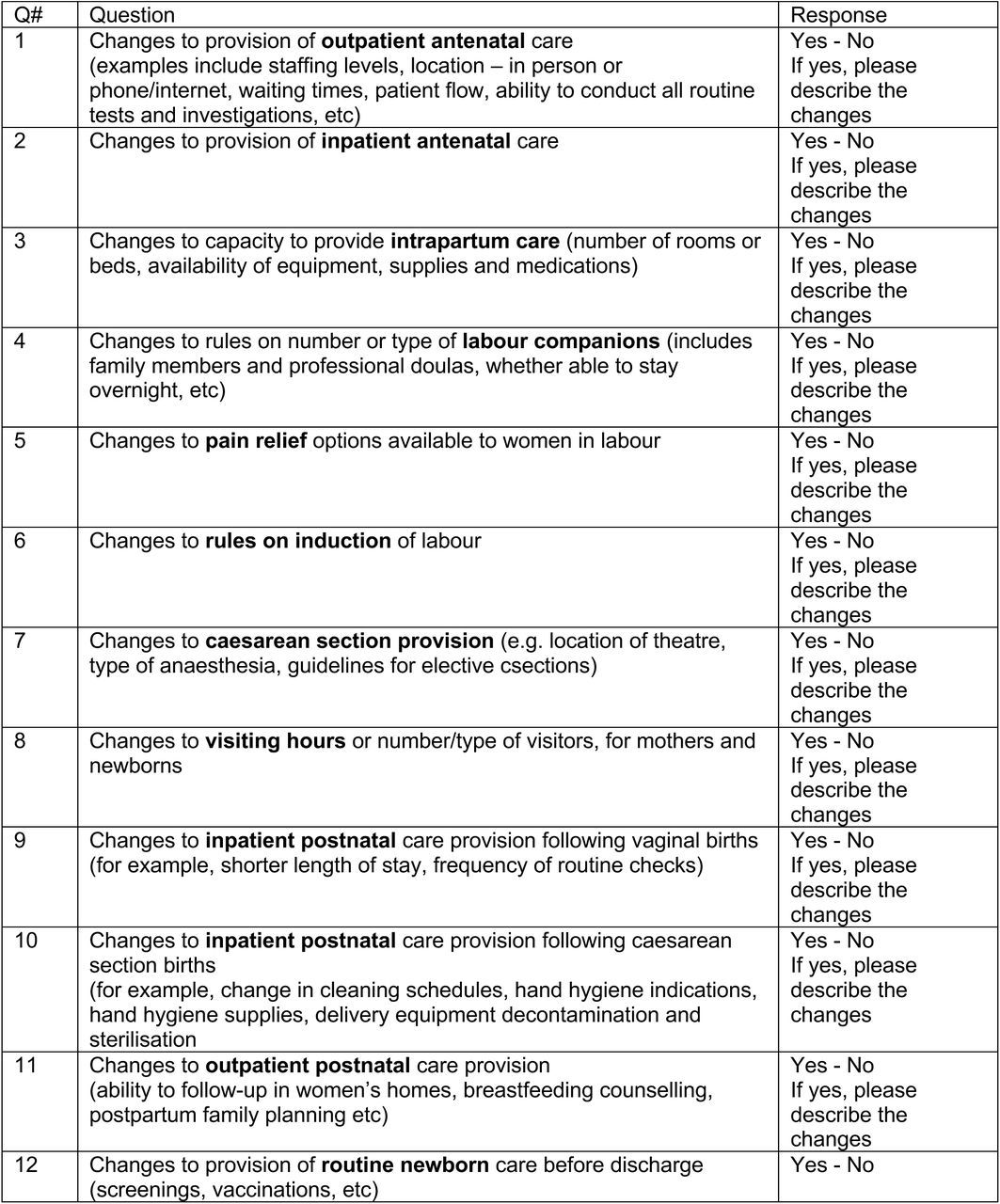 Additional module. Effect of COVID-19 on the provision of maternal and newborn careCan you describe how the COVID-19 outbreak has affected the provision of care to women and newborns in your facility and community? This includes changes made directly in response to the threat of COVID-19 and other indirect influences (for example, pressure on the health system).