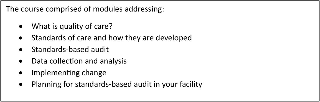Summary of QI course content