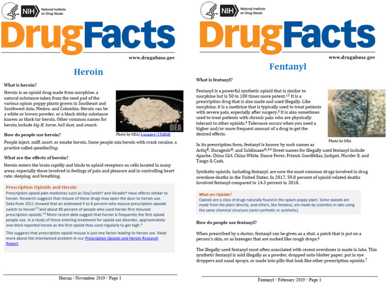 Opioid education workshop, general overview of opioid handouts