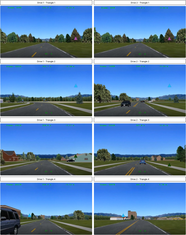 Triangle differences for drive 1 and drive 2.