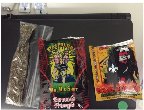 Sample synthetic cannabinoid packaging.