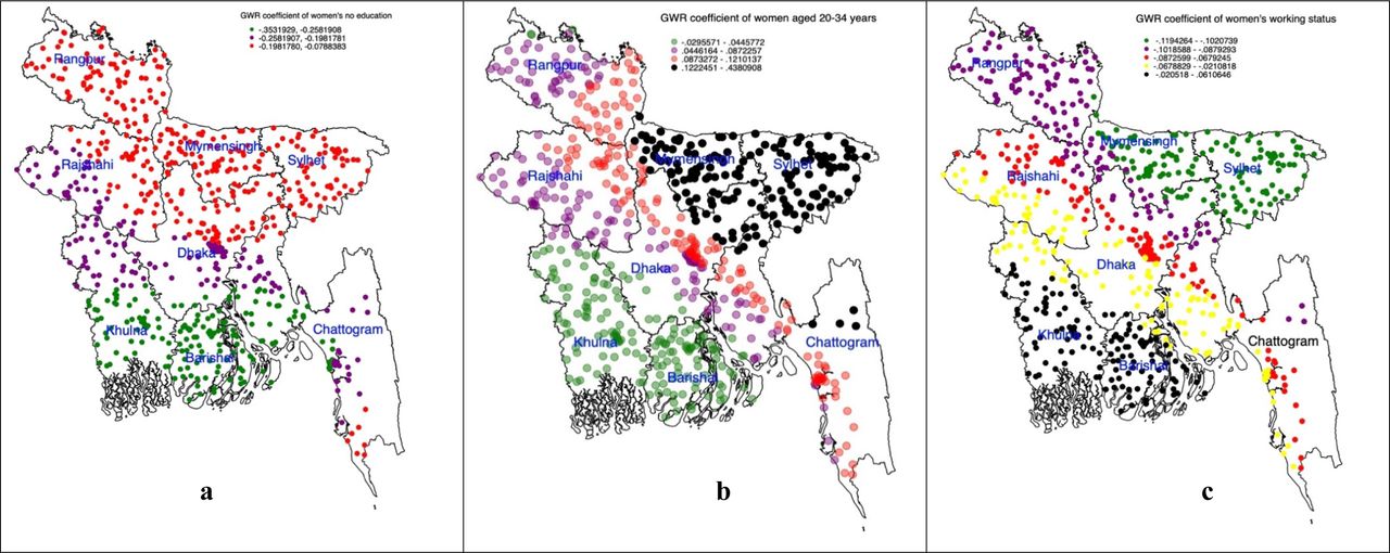 Individual level predictors of non-skilled personnel supervised home delivery accessed through using the geographically weighted regression model