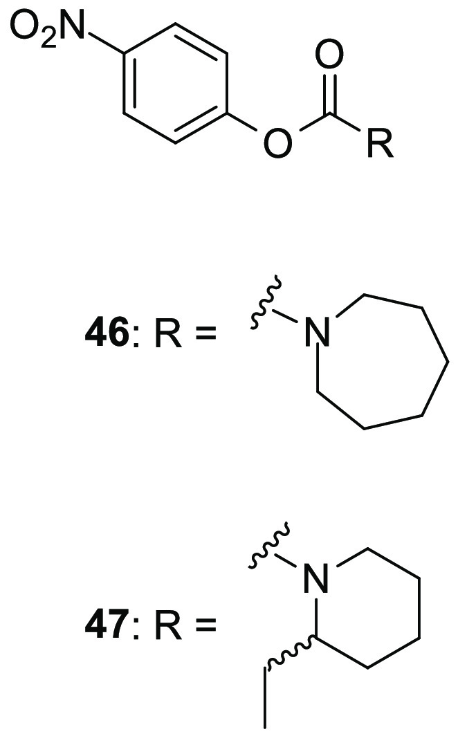 Carbamate-based ABHD11 inhibitors.