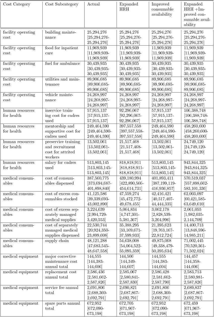 Summarized Costs by Category and Category Subgroup