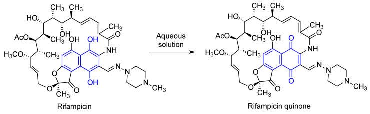 Structures of rifampicin and its quinone.