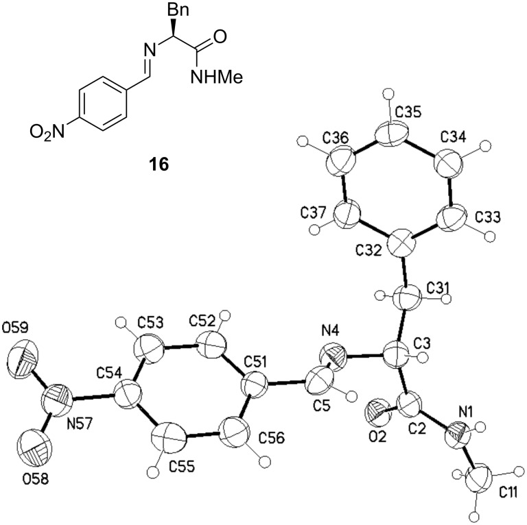 Crystal structure of the side product from the reaction of 13.