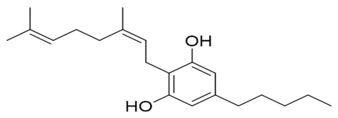 Chemical structure of cannabinerol (CBNR).