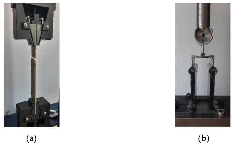 (a) Tensile testing; (b) bending testing.