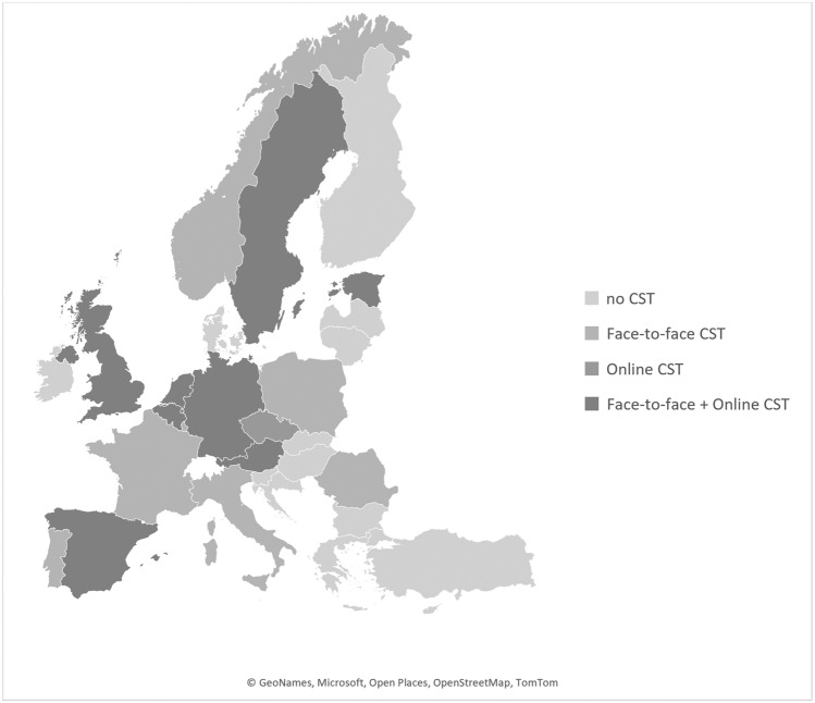 Availability of Cannabis-specific treatment in the European Union, the UK, Norway and Turkey, by type of treatment