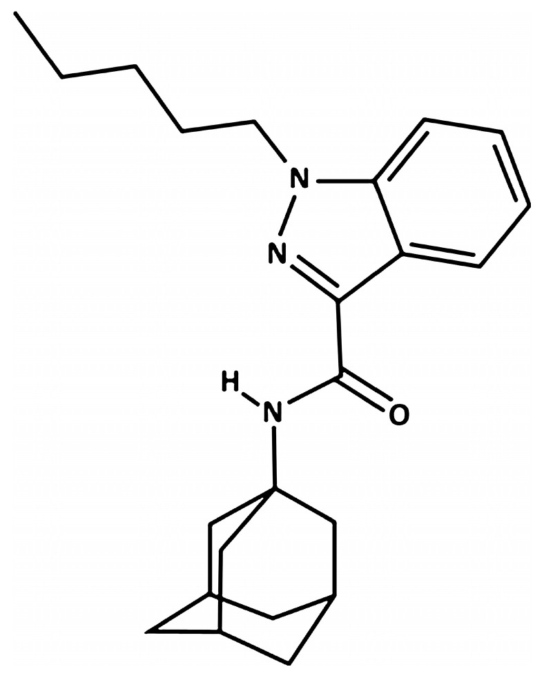 Chemical structure of AKB-48 (APINACA).