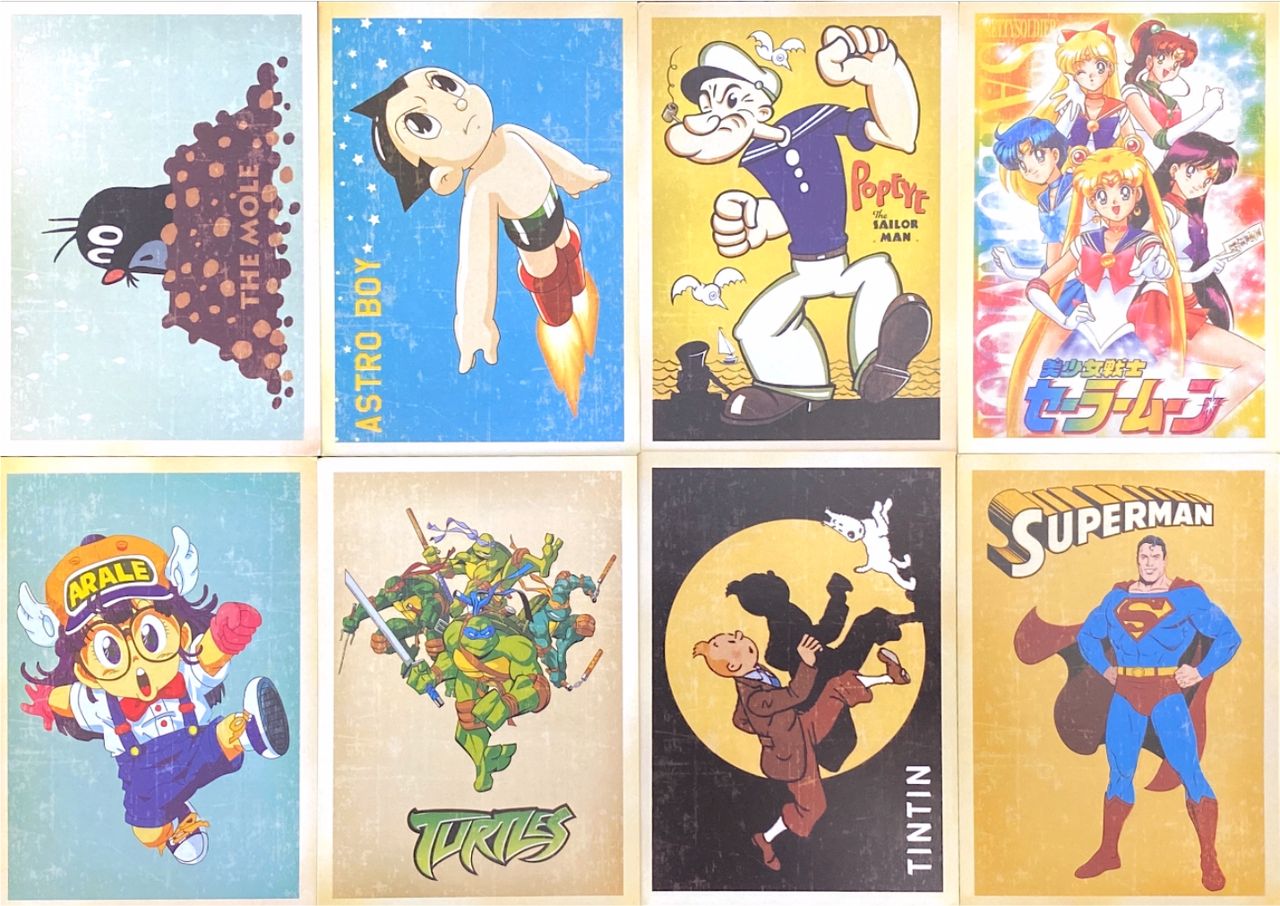 Example of new cartoon sorting cards.