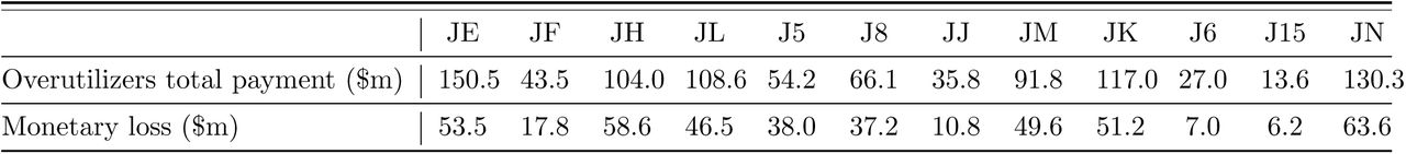 Monetary loss within Medicare jurisdictions details