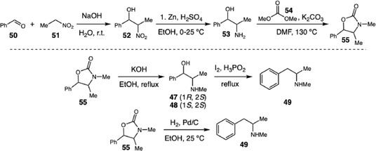 Ephedrine, pseudoephedrine, and methamphetamine synthesis.