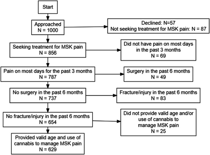 Sample flow diagram; MSK: musculoskeletal