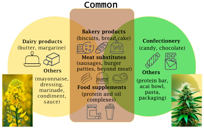 Hemp and rapeseed food applications.
