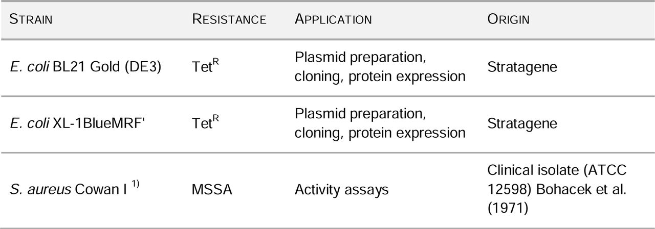 Bacterial strains used in this study