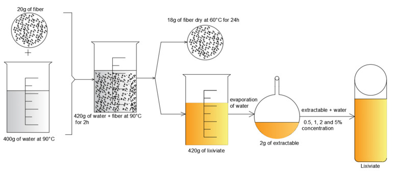 Schematic diagram of the preparation process of the lixiviates.