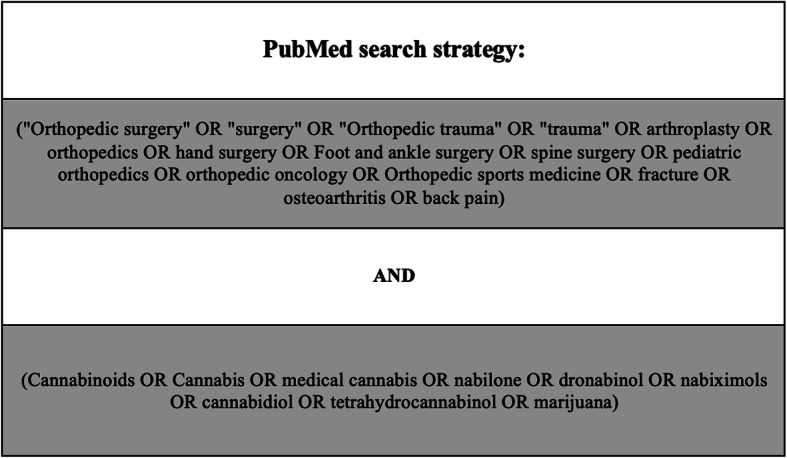 Search terms for the PubMed database. These are the search terms that were used to perform the query of the PubMed database