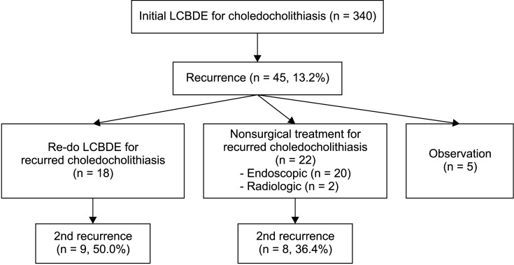 Study flow diagram. LCBDE, laparoscopic common bile duct exploration.