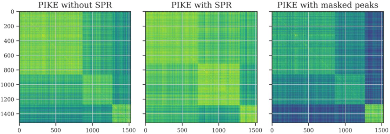 E-PIKE similarity matrices ordered according to cluster assignment.