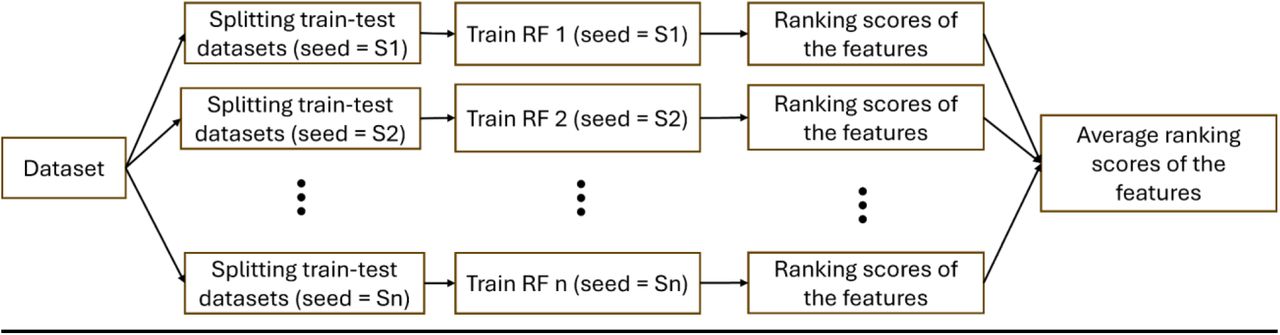 A chart of an ensemble feature ranking model framework.