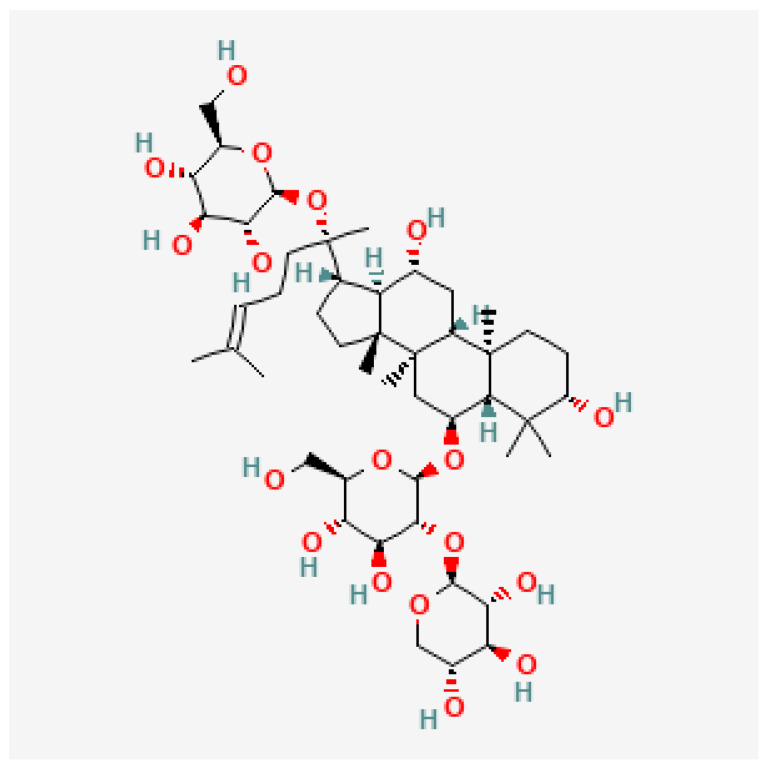 Chemical structure of Notoginsenoside R1. Extracted from [13].
