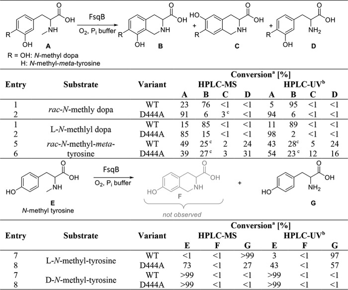 Conversions of FsqB-catalyzed biotransformationsWT, wildtype enzyme.